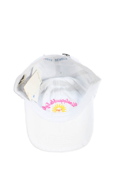 Agua Bendita Womens Embroidered Unstoppable Light Baseball Cap Hat White OS