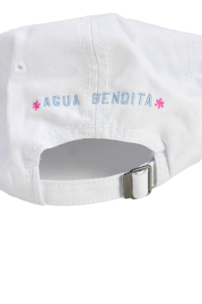 Agua Bendita Womens Embroidered Unstoppable Light Baseball Cap Hat White OS