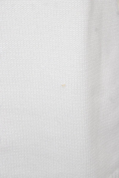 J Crew Women Pullover Sweater White Cotton Crew Neck Long Sleeve Size M