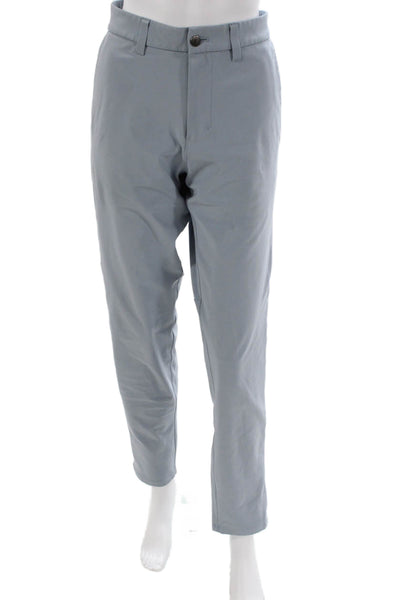 Lululemon Mens Chino Pants Gray Button Polyester Blend Inseam 30 Size 31