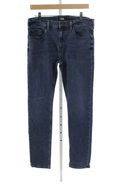 Paige Mens Skinny Jeans Blue Cotton High Rise Size 33