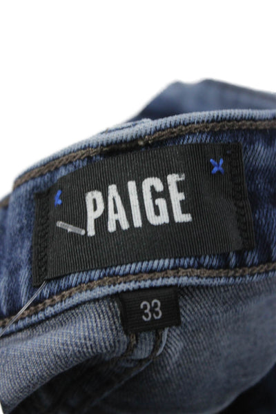Paige Mens Skinny Jeans Blue Cotton High Rise Size 33