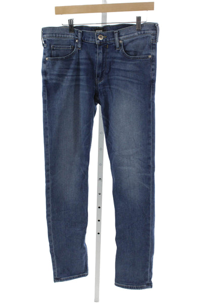 Paige Mens Straight Jeans Blue High Rise Cotton Size 32