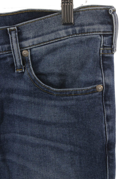 Paige Mens Straight Jeans Blue High Rise Cotton Size 32