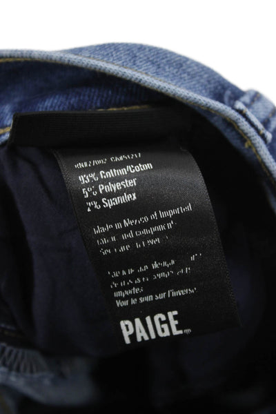 Paige Mens Straight Jeans Blue High Rise Cotton Size 32