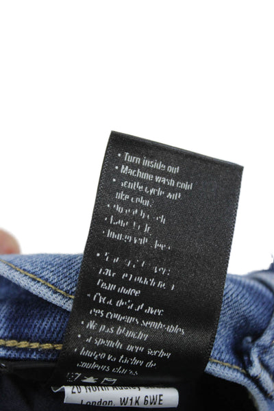 Paige Mens Straight Jeans Blue High Rise Cotton Size 32