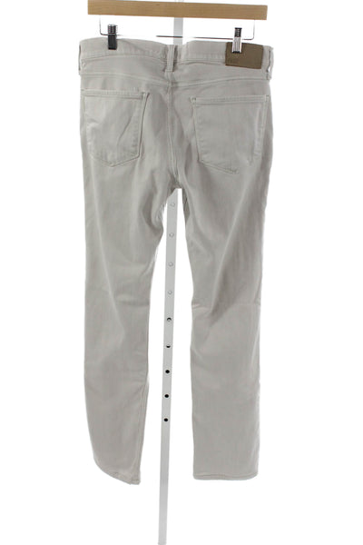 Paige Mens Straight Gray Rayon Pants High Rise Inseam 30 Size 31