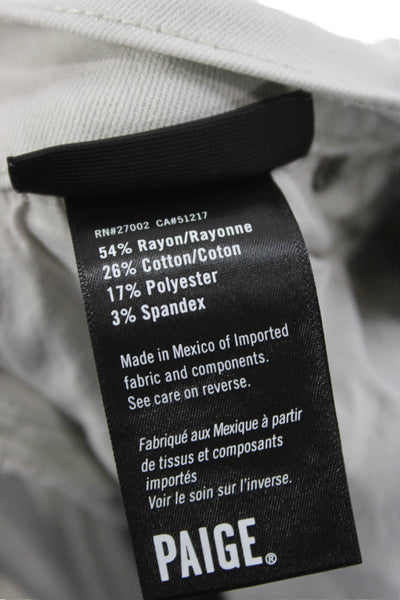 Paige Mens Straight Gray Rayon Pants High Rise Inseam 30 Size 31