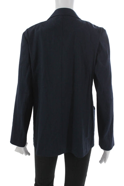 Estelle & Finn Women Blazer Blue Linen Long Sleeve Button Size 4