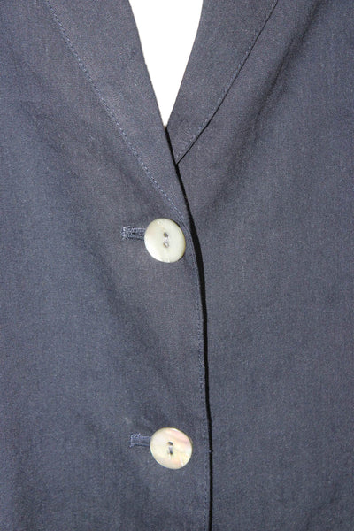 Estelle & Finn Women Blazer Blue Linen Long Sleeve Button Size 4