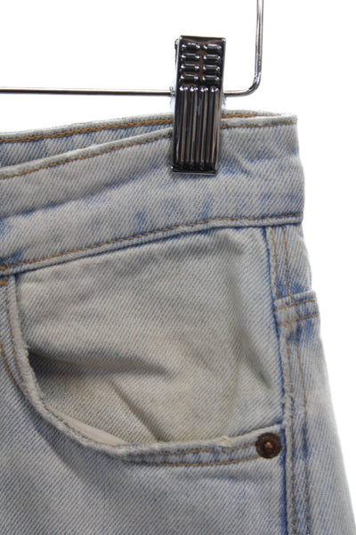 Zara Womens Blue Cotton High Rise Tapered Jeans Size 0