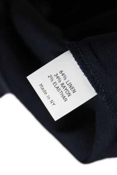 Estelle & Finn Women Blazer Blue Linen Long Sleeve Button Size 4