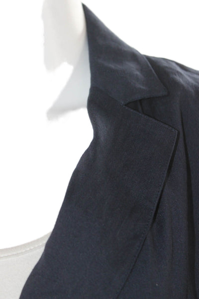 Estelle & Finn Women Linen Blue Blazer Buttoned Long Sleeve Size 6