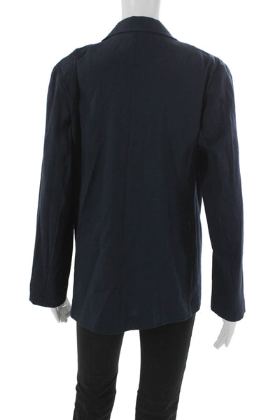 Estelle & Finn Women Linen Blue Blazer Buttoned Long Sleeve Size 6