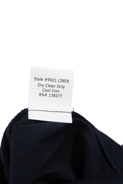 Estelle & Finn Women Linen Blue Blazer Buttoned Long Sleeve Size 6