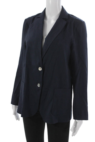 Estelle & Finn Womens Linen Blue Blazer Button Size 2