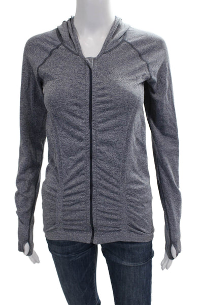 Athleta Women Track Jacket Gray Zip Long Sleeve Size S