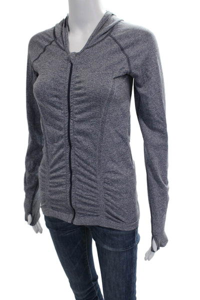 Athleta Women Track Jacket Gray Zip Long Sleeve Size S