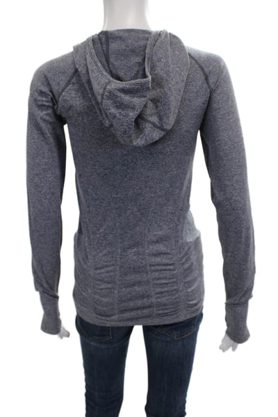 Athleta Women Track Jacket Gray Zip Long Sleeve Size S