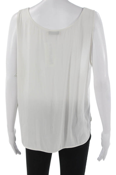 Lola & Sophie Women Basic Tank White Scoop Neck Sleeveless Polyester Size XL