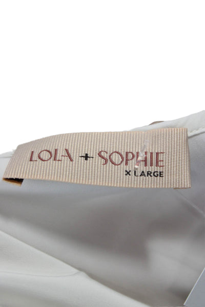 Lola & Sophie Women Basic Tank White Scoop Neck Sleeveless Polyester Size XL