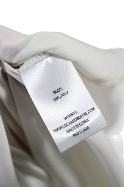 Lola & Sophie Women Basic Tank White Scoop Neck Sleeveless Polyester Size XL