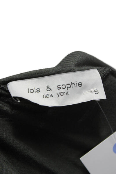 Lola & Sophie Womens Basic V-Neck Long Sleeve Rayon Blouse Green Size S