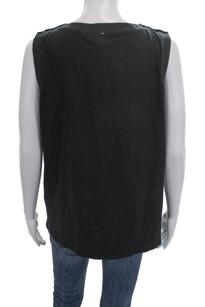 Sport Max Womens Jersey Tank Black Round Neck 94% Cotton 6% Elastane Size L