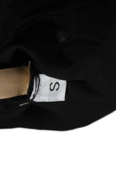 Cali Dreaming Women Black Collared Cotton Long Sleeve Button Blouse Size S