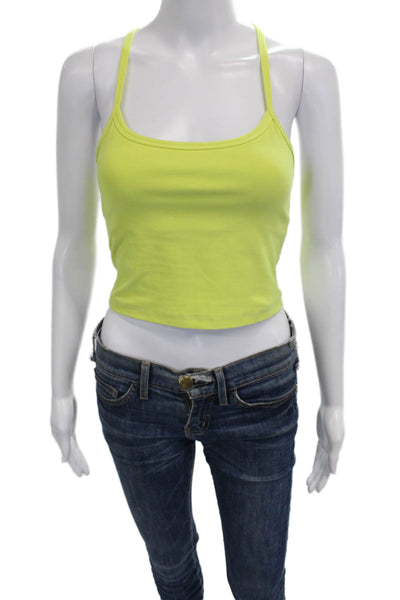 Beyond Yoga Womens Cropped Tank Scoop Neck Green Nylon Sleeveless Size S
