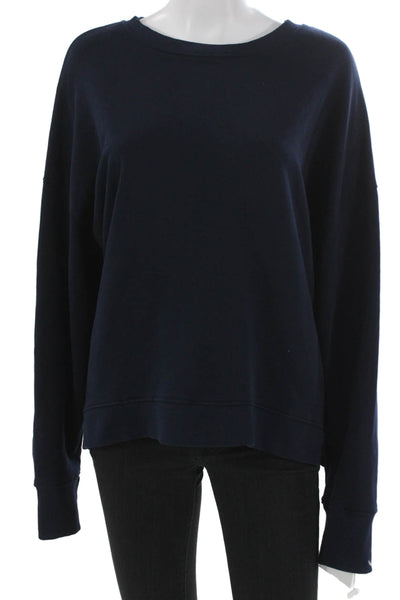 Pharaoh Women Pullover Sweatshirt Blue Cotton Crew Neck Long Sleeve Size XL