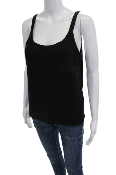 Max Mara Women Black Cotton Scoop Neck Sleeveless Basic Tank Size XL