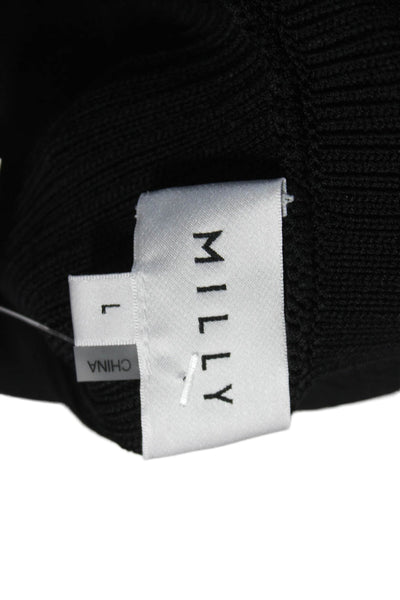 Milly Women Basic One Shoulder Viscose Sleeveless Tank Black Size L