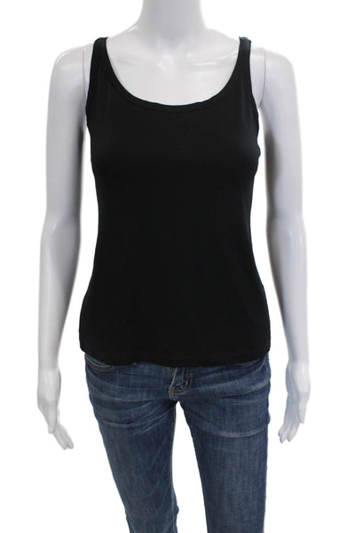 Max Mara Women Black Cotton Scoop Neck Sleeveless Basic Tank Size XL