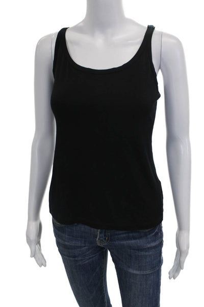 Max Mara Women Black Cotton Scoop Neck Sleeveless Basic Tank Size XL