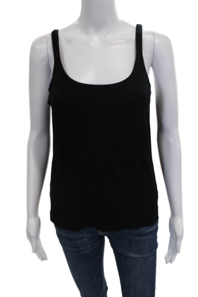 Max Mara Womens Basic Scoop Neck Cotton Tank Black Size XL