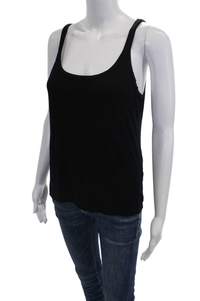 Max Mara Womens Basic Scoop Neck Cotton Tank Black Size XL