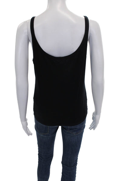Max Mara Womens Basic Scoop Neck Cotton Tank Black Size XL
