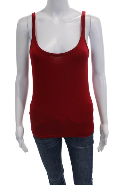 Max Mara Womens Red Cotton Scoop Neck Basic Tank Size M
