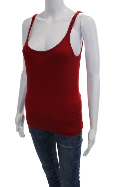 Max Mara Womens Red Cotton Scoop Neck Basic Tank Size M