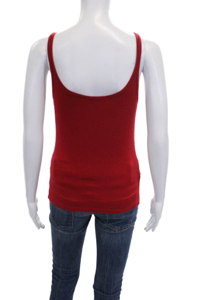 Max Mara Womens Red Cotton Scoop Neck Basic Tank Size M