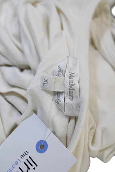 Max Mara Women Ivory Viscose Scoop Neck Sleeveless Basic Tank Size XL