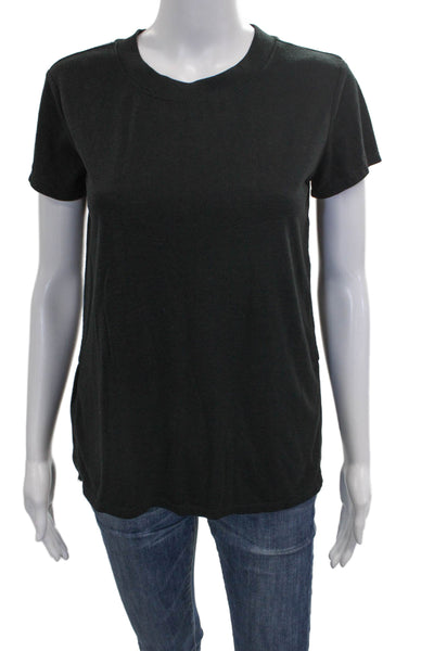 Gaiam Womens Basic Black Crew Neck Short Sleeve Polyester T-Shirt Size XS