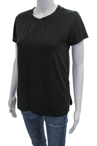 Gaiam Womens Basic Black Crew Neck Short Sleeve Polyester T-Shirt Size XS