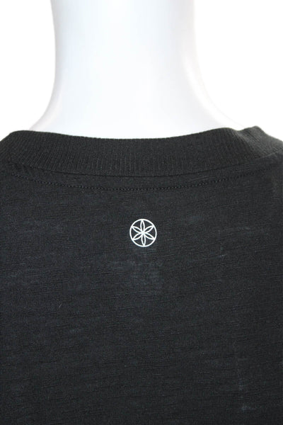 Gaiam Womens Basic Black Crew Neck Short Sleeve Polyester T-Shirt Size XS