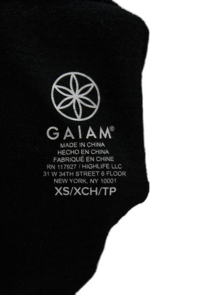 Gaiam Womens Basic Black Crew Neck Short Sleeve Polyester T-Shirt Size XS