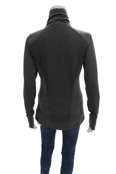 Athleta Womens Gray Track Jacket Long Sleeve Zip 88% Polyester Size S