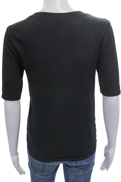 Athleta Women Basic Black Polyester Crew Neck Short Sleeve T-Shirt Size S