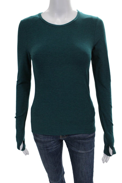 Beyond Yoga Women Basic Green Nylon Long Sleeve Crew Neck T-Shirt Size XS