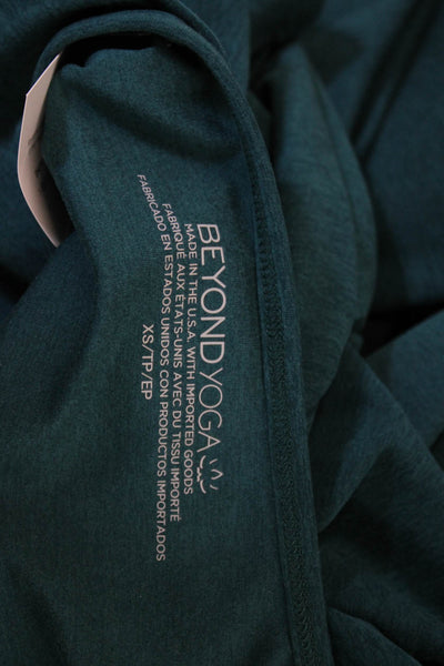 Beyond Yoga Women Basic Green Nylon Long Sleeve Crew Neck T-Shirt Size XS